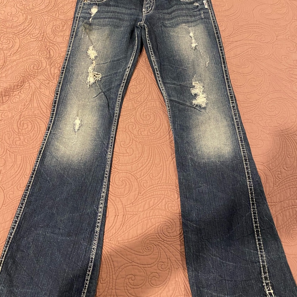 Silver flare jeans